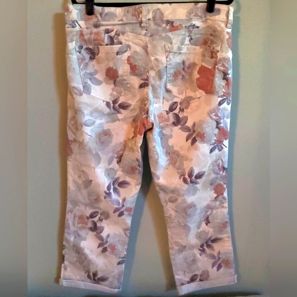 CAPRI STRETCH DENIM Floral Print Vintage America Size 14 - Picture 2 of 3